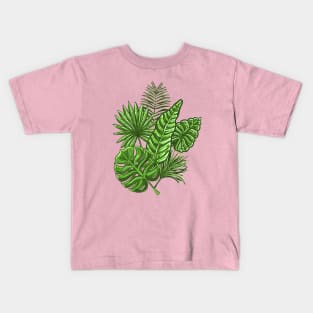 Tropical palm leaves Kids T-Shirt